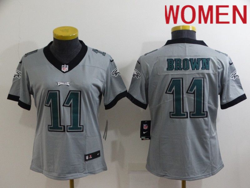 Cheap Women Philadelphia Eagles 11 Brown Grey 2022 Nike Limited Vapor Untouchable NFL Jersey